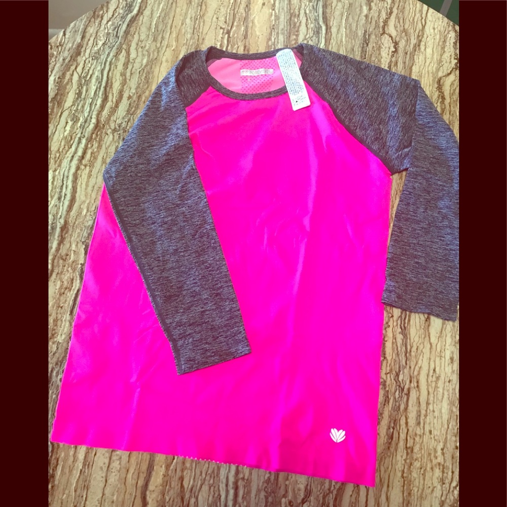 Hot Pink & Grey tight workout top